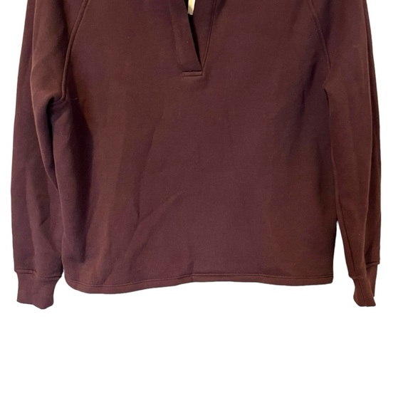 Madewell Betterterry Polo Sweatshirt in Chocolate Raisin (XXS) - Picture 9 of 13